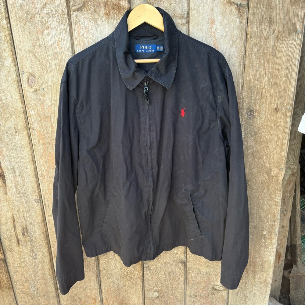 Polo Ralph Lauren Men’s XXL Black Full Zip Lightweight Jacket w/Red Pony